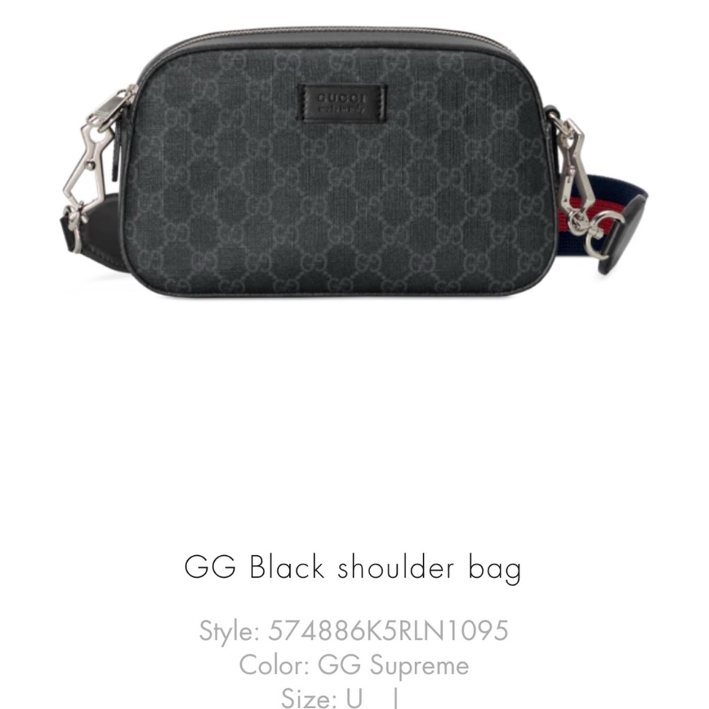 Authentic Gucci Black Bag with Red and Blue Strap - Picture 3 of 8
